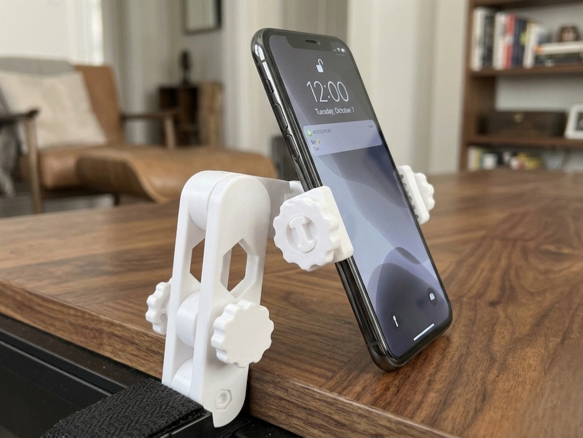 Ball-Joint Phone Holder with Grip Clamp Builds from 3D Printing