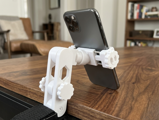 Ball-Joint Phone Holder with Grip Clamp Builds from 3D Printing